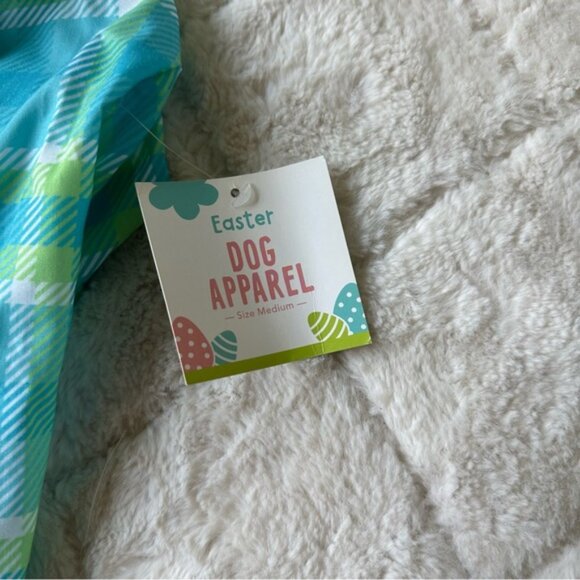 Meijer | Easter Dog apparel "Blue Plaid" Button Up Shirt | Size Medium - Picture 6 of 10